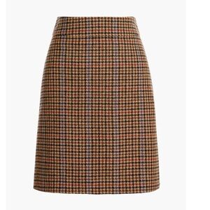J. Crew Wool-Blend Pencil Skirt in Houndstooth